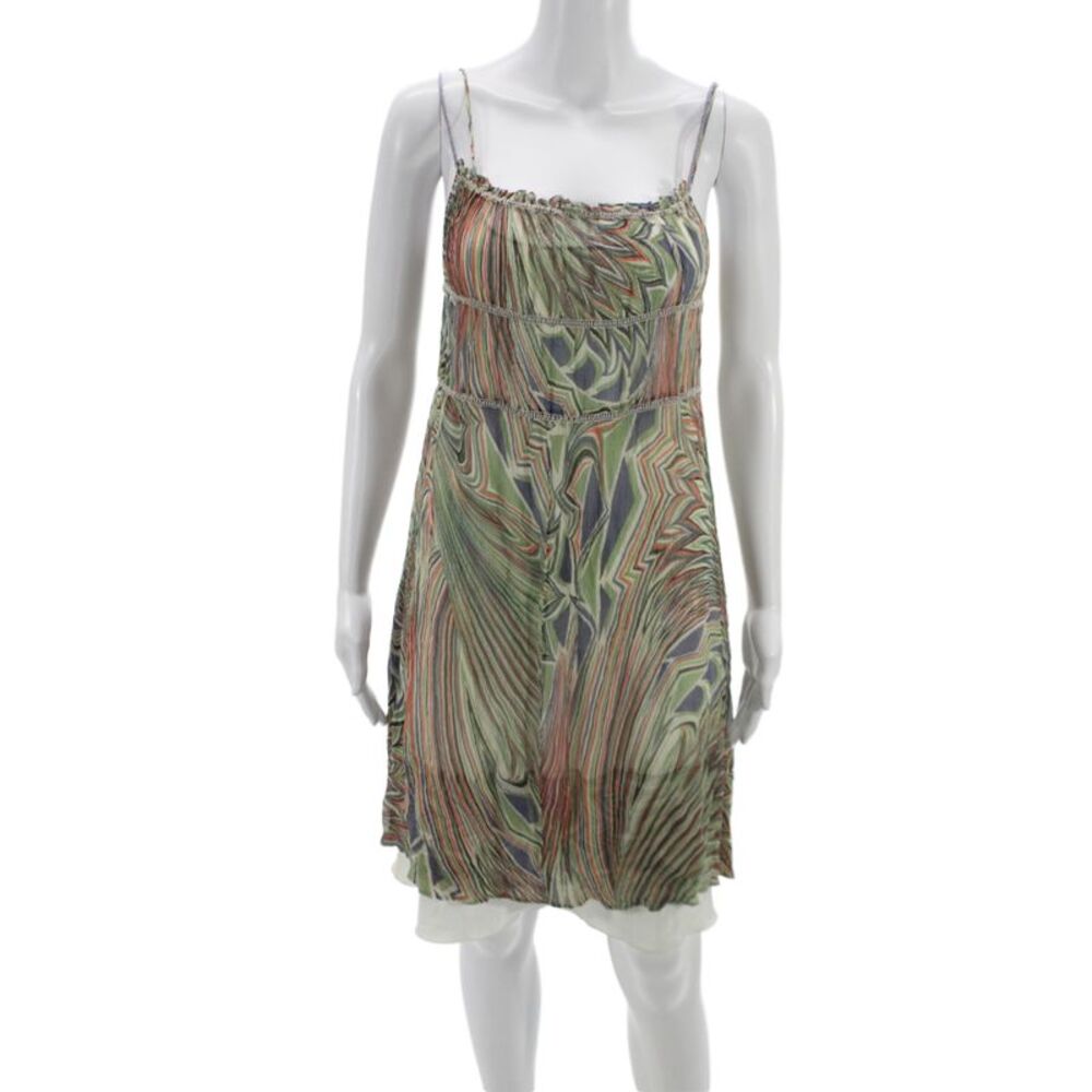 Missoni Womens Slip Dress Multi Color Silk Polyester Sleeveless Size 6